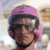 Isaac Del Toro reste en rose après le "chrono" de Pise KEYSTONE/AP/Massimo Paolone